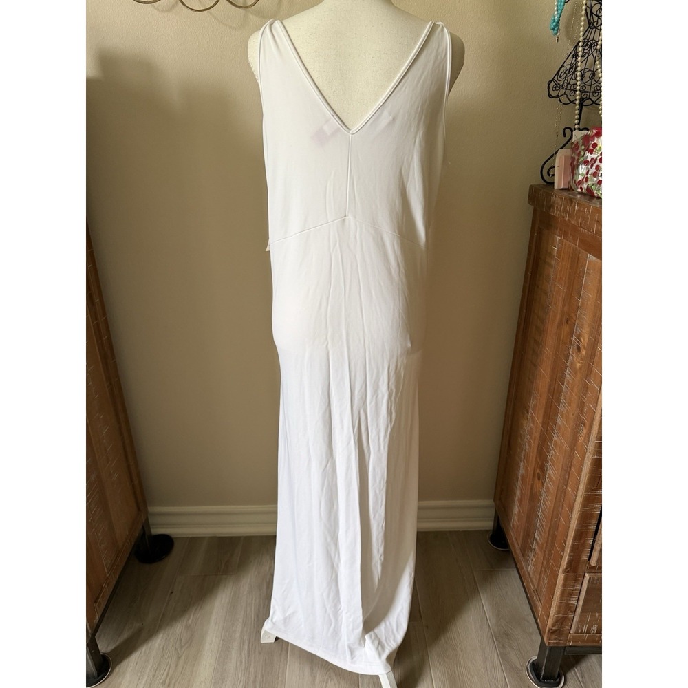 Liz Claiborne White Embroidered Midi Dress L Bridal Shower Courthouse Bride - Picture 4 of 9